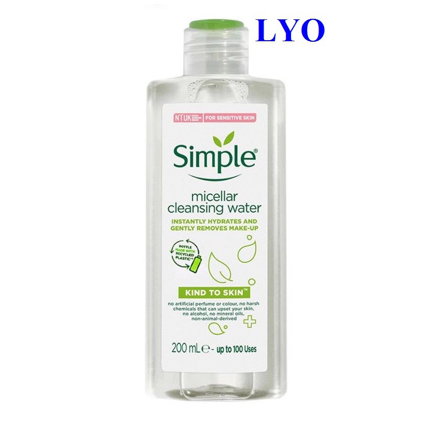 Nước Tẩy Trang Simple Micellar Cleansing Water 200 ml.