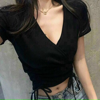 SIÊU PHẨM -- Áo Crotop cổ V eo rút.