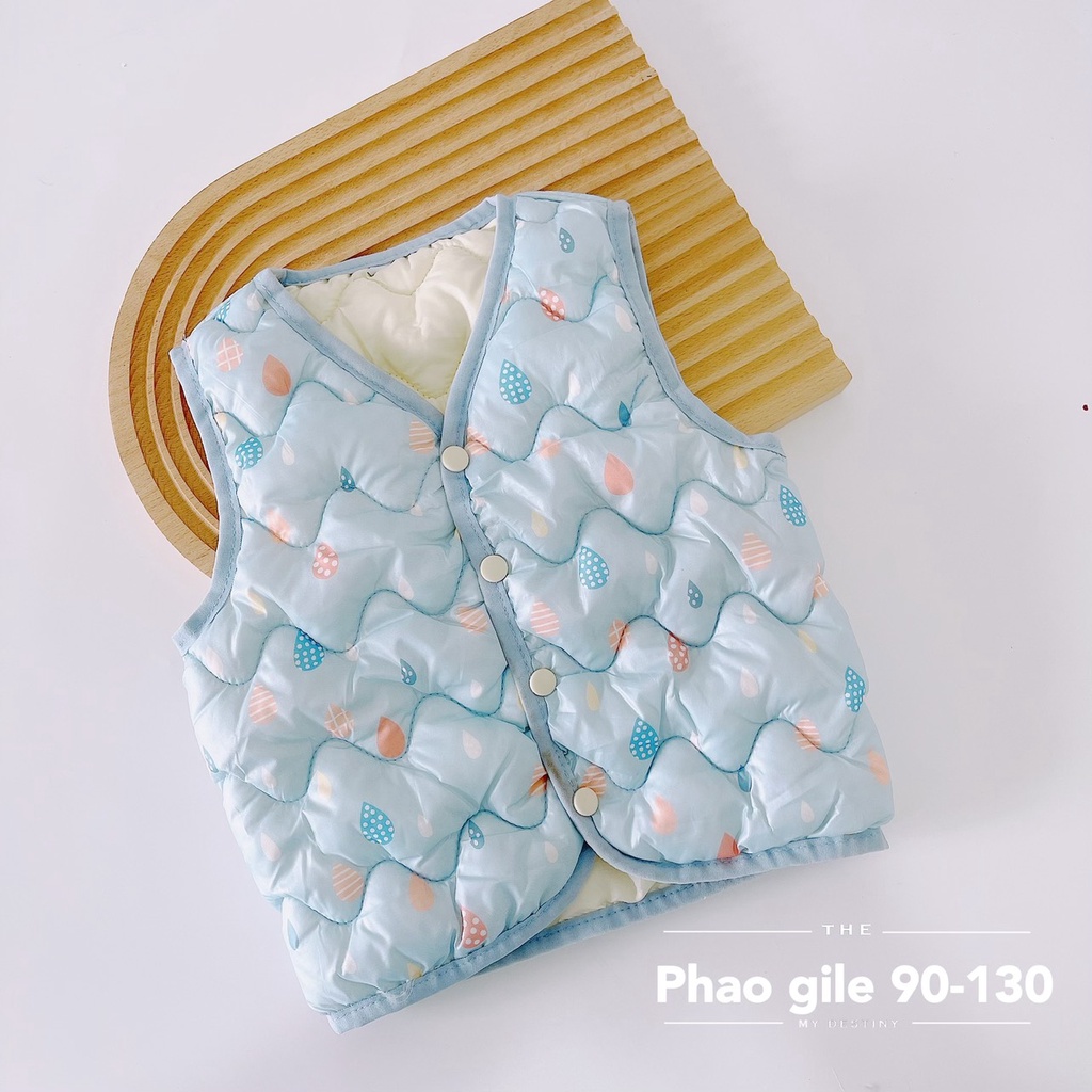 Áo ghile phao hoạ tiết Quảng Châu cho bé sz 90-130 mẫu mới 7 màu