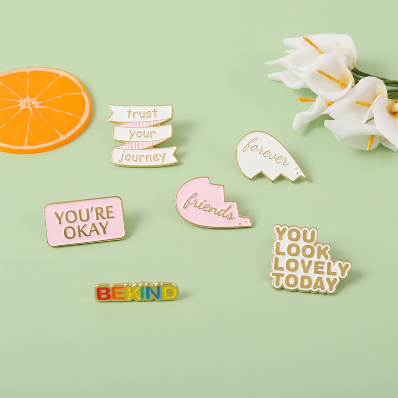 Ghim Cài Áo Kim Loại Hình Chữ Nhật In Chữ Tiếng Anh Cá Tính Thích Hợp Làm Quà Tặng Bạn Bè