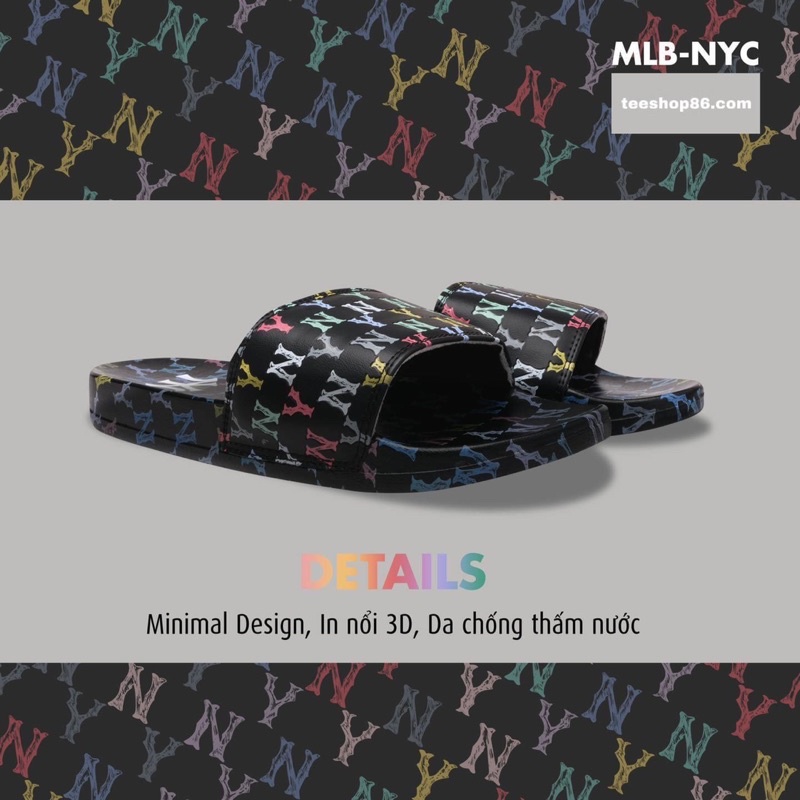 Dép MLB Mound Monogram - Full Đen