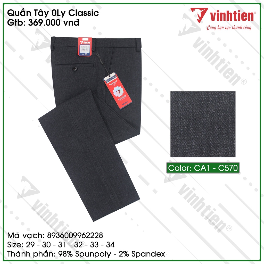 Quần Tây Nam 0ly Classic Vĩnh Tiến 369