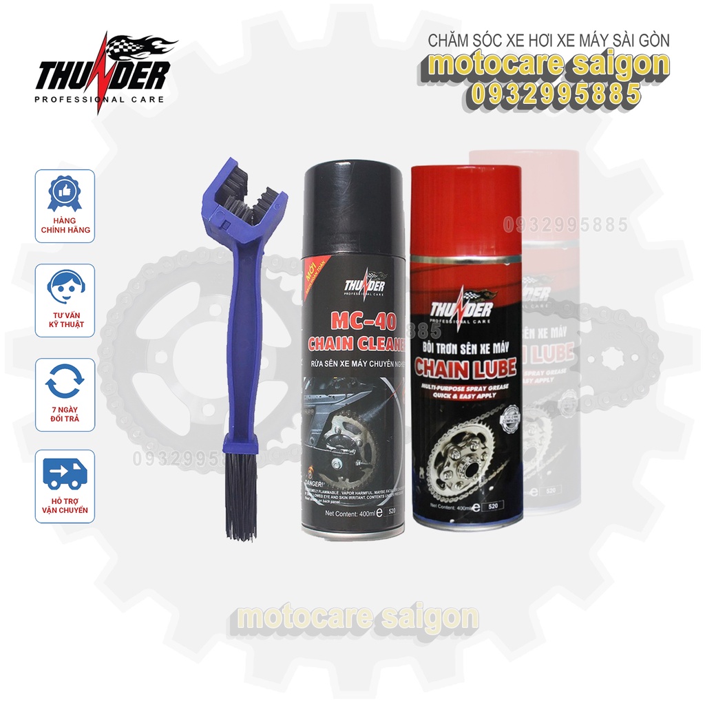 Chai xịt bảo dưỡng sên, bôi trơn Thunder Chain Lube 400ml