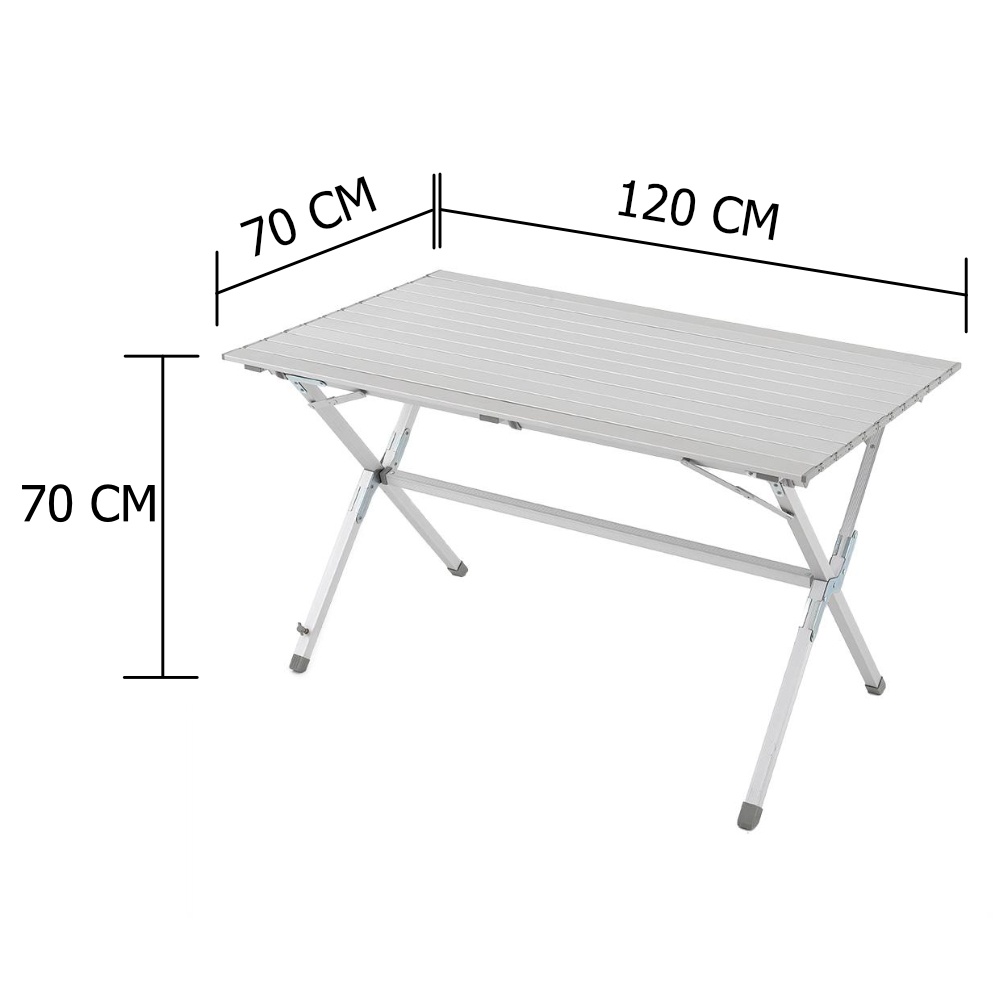 HomeBase SPRING Bàn dã ngoại có thể gấp được bằng nhôm W120xH70xD70cm