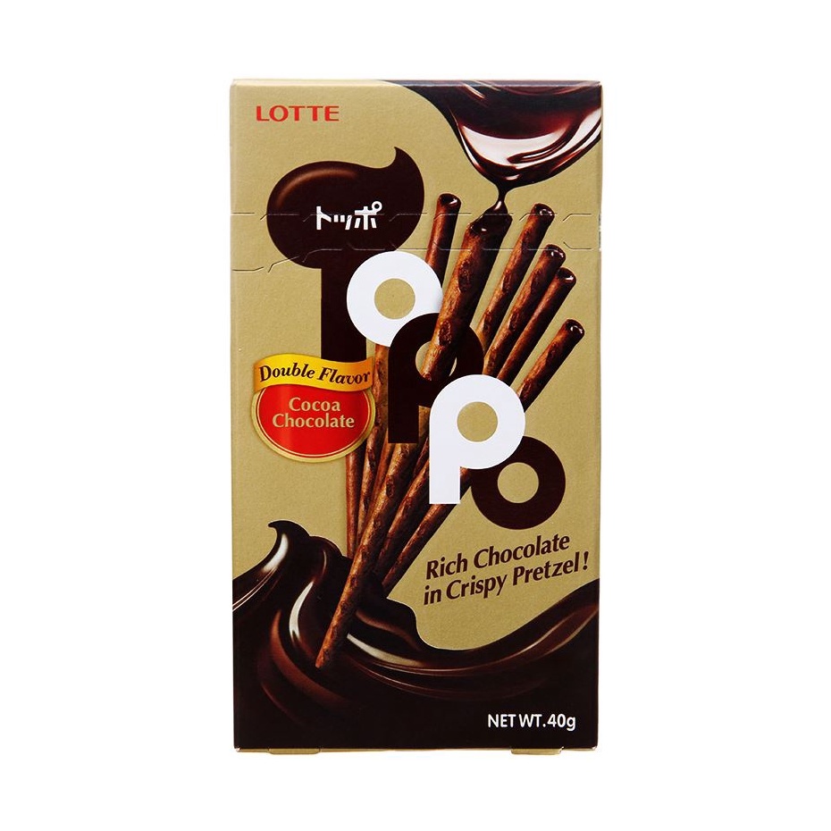 Bánh Que Lotte Toppo Nhân Kem Dâu, Socola, Vani Hộp 40g
