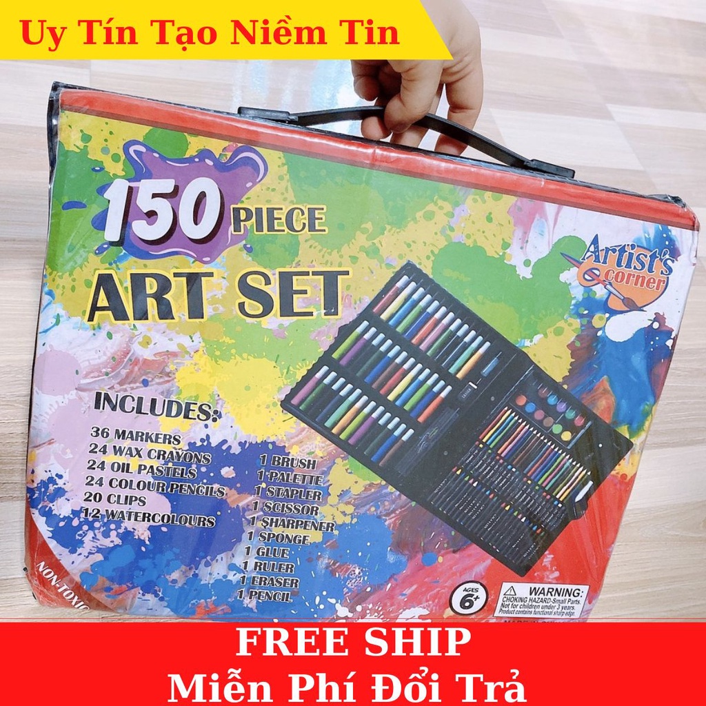 Bộ hộp màu 150 chi tiết cho bé yêu , tô vẽ thỏa sức sáng tạo với rất nhiều màu sắc