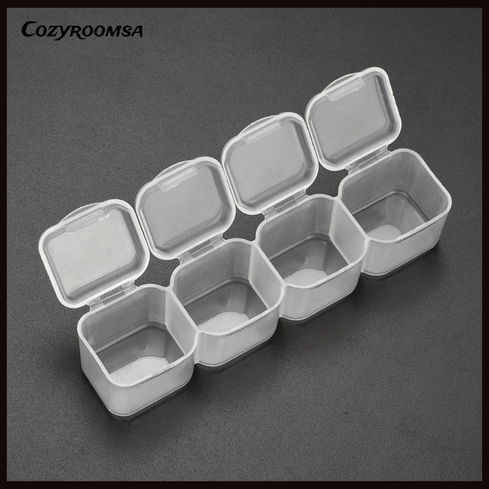 [Hàng mới về] Hộp nhựa trong suốt đựng đồ trang sức 4 ngăn tiện dụng