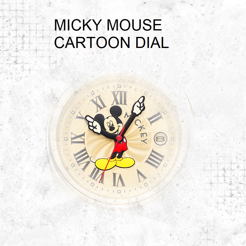 DISNEY Đồng Hồ Đeo Tay Chống Thấm Nước Mặt Hình Chuột Micky Phong Cách Nhật Bản Thời Trang Cho Nam Và Nữ