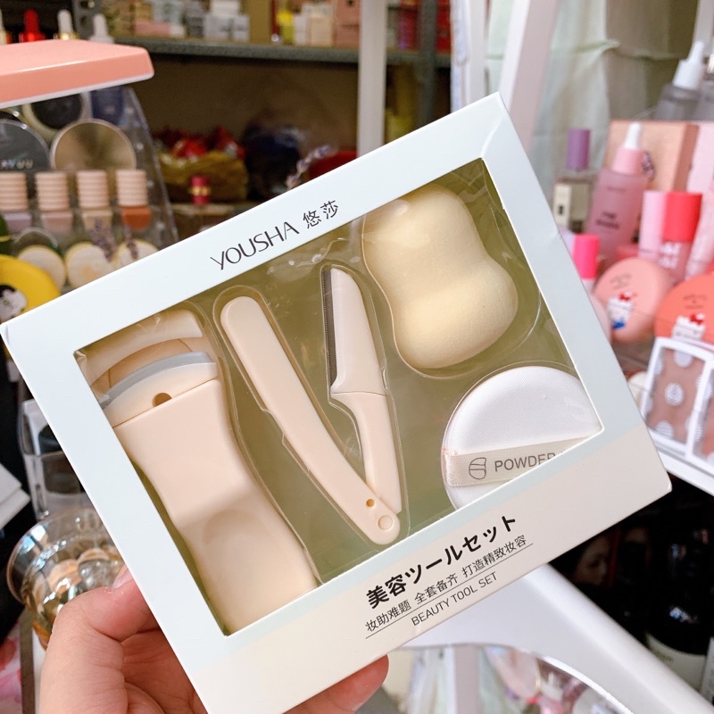 Bông mút kèm bấm mi và dao cạo 4 MÓN YOUSHA | BigBuy360 - bigbuy360.vn