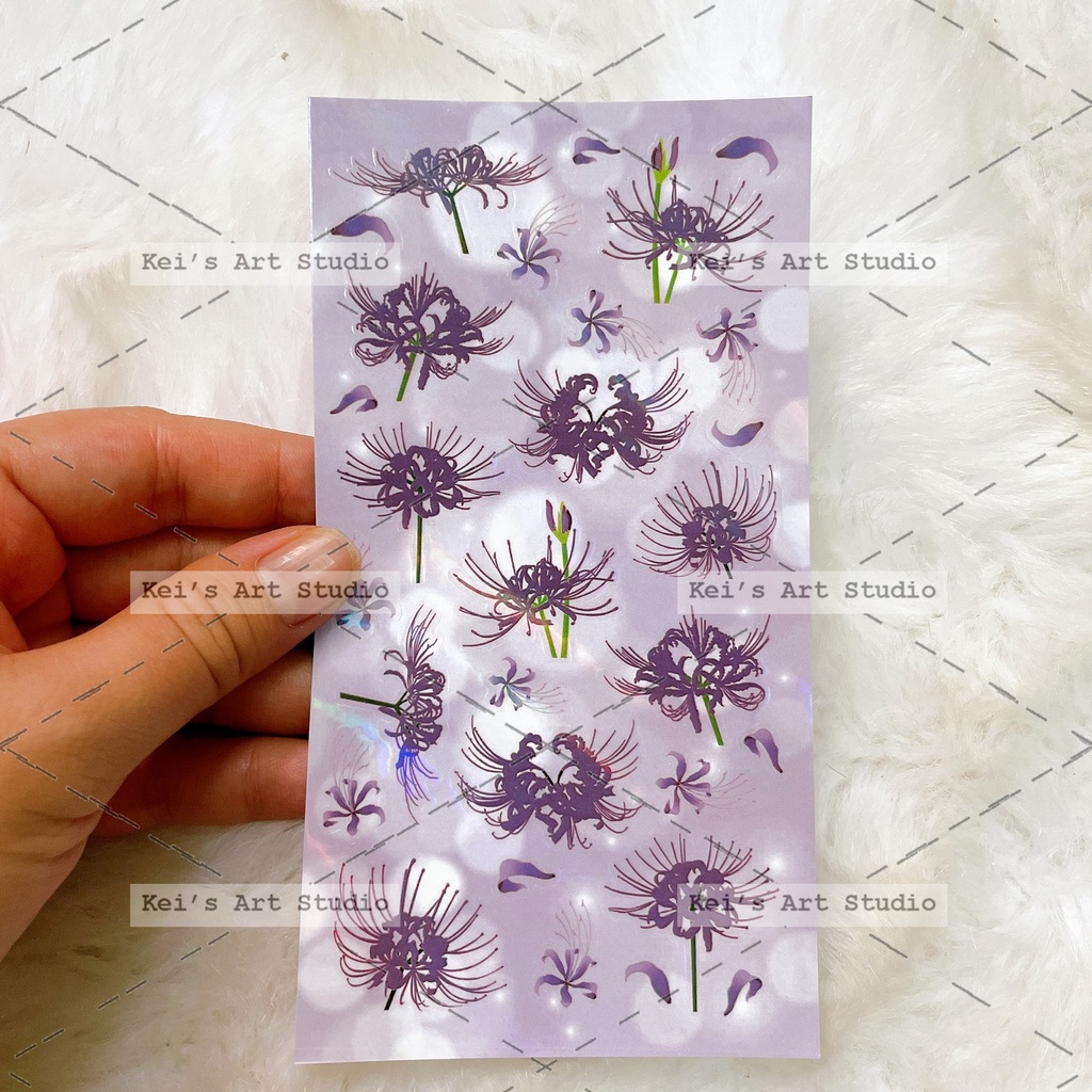 Mẫu hoa bỉ ngạn, trung quốc, nhiều màu, cán hologram