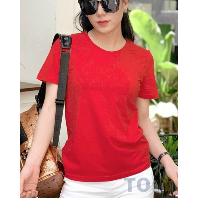 Áo phông nữ cổ tròn VNXK chất liệu cotton mềm mại nhiều màu