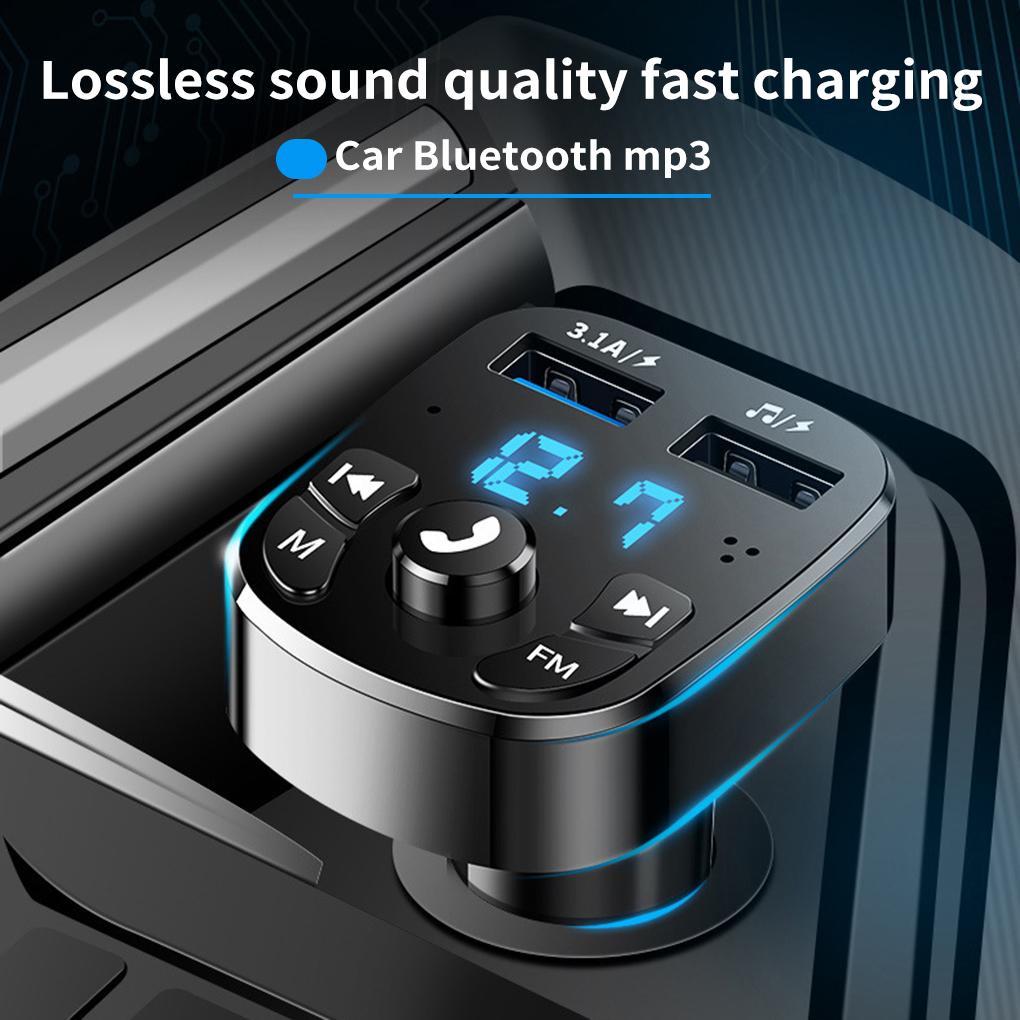 Bộ Sạc Điện Thoại Rảnh Tay Không Dây Bluetooth Có Micro Cho Xe Hơi