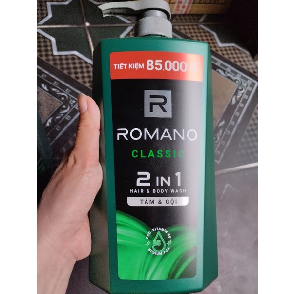 Dầu tắm gội 2in1 nam Romano classic 900ml