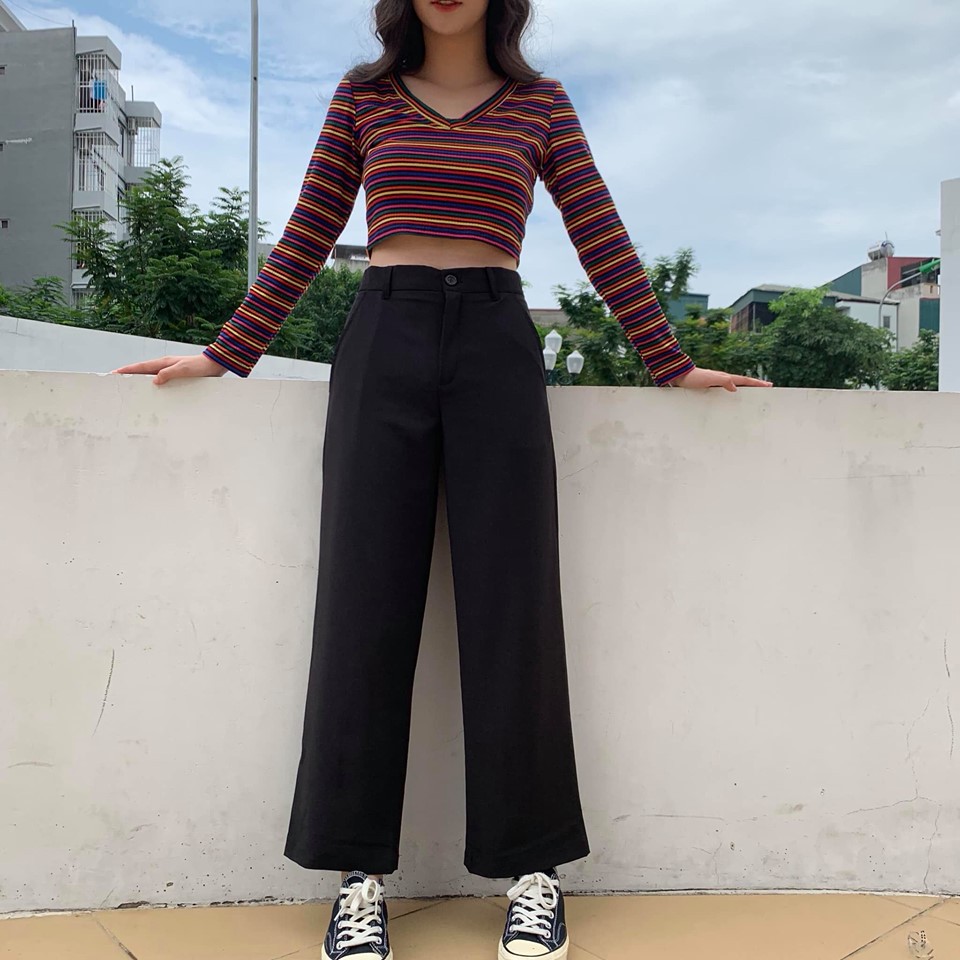 Quần ống suông chất umi trơn