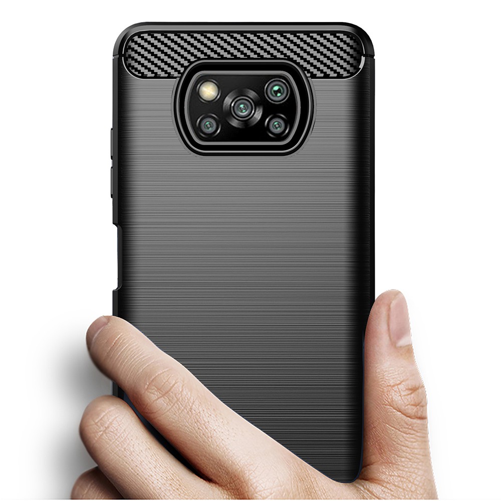 Ốp lưng Xiaomi Poco X3 NFC X3 Pro 🔥 𝐅𝐑𝐄𝐄 𝐒𝐇𝐈𝐏 🔥 Ốp Cacbon phay xước chống sốc chống vân tay cho Poco X3 Pro NFC