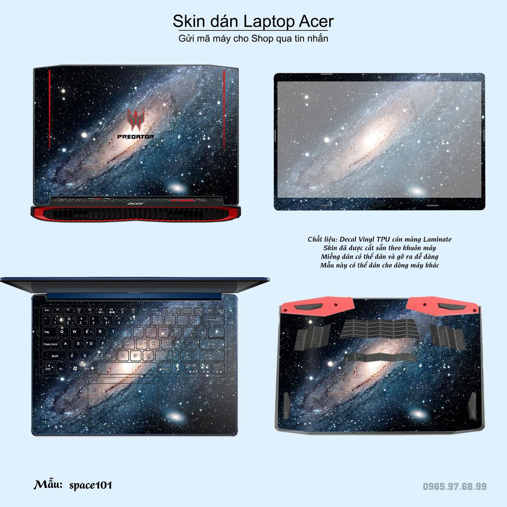 Skin dán Laptop Acer in hình không gian nhiều mẫu 17 (inbox mã máy cho Shop)