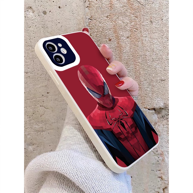 Ốp Lưng iphone Silicone Mềm In Hình Người Nhện ốp Iphone Touch cạnh vuông 7 plus 8 6 6s Plus X Xs Xr 11 12 13 Pro Max