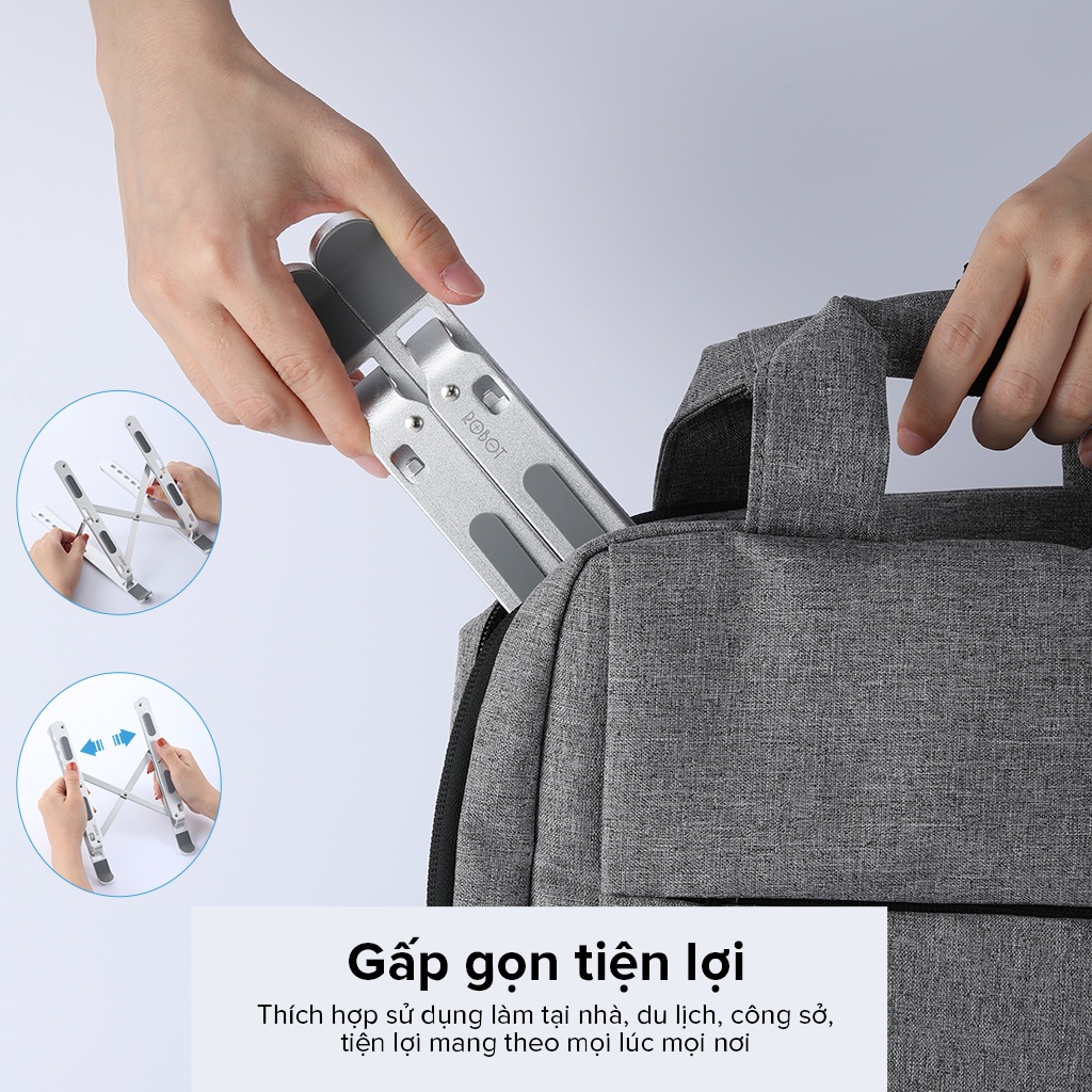 Giá Đỡ Laptop ROBOT RT-LS02 - Dễ Dàng Gấp Gọn - Chất Liệu Hợp Kim Nhôm Cao Cấp