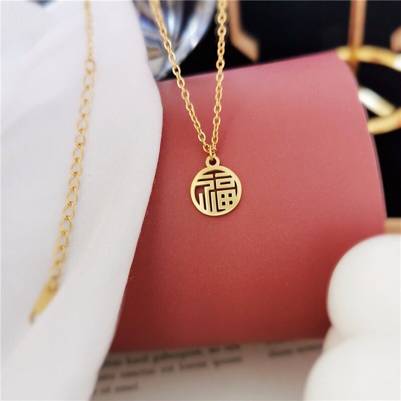 Vòng cổ Thép Titan Màu Sắc Độc Đáo Phong Cách Trung Hoa