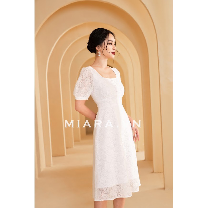 Đầm ren nữ đầm dự tiệc MIARA kiểu dáng đơn giản thanh lịch, màu trắng sang trọng DT12