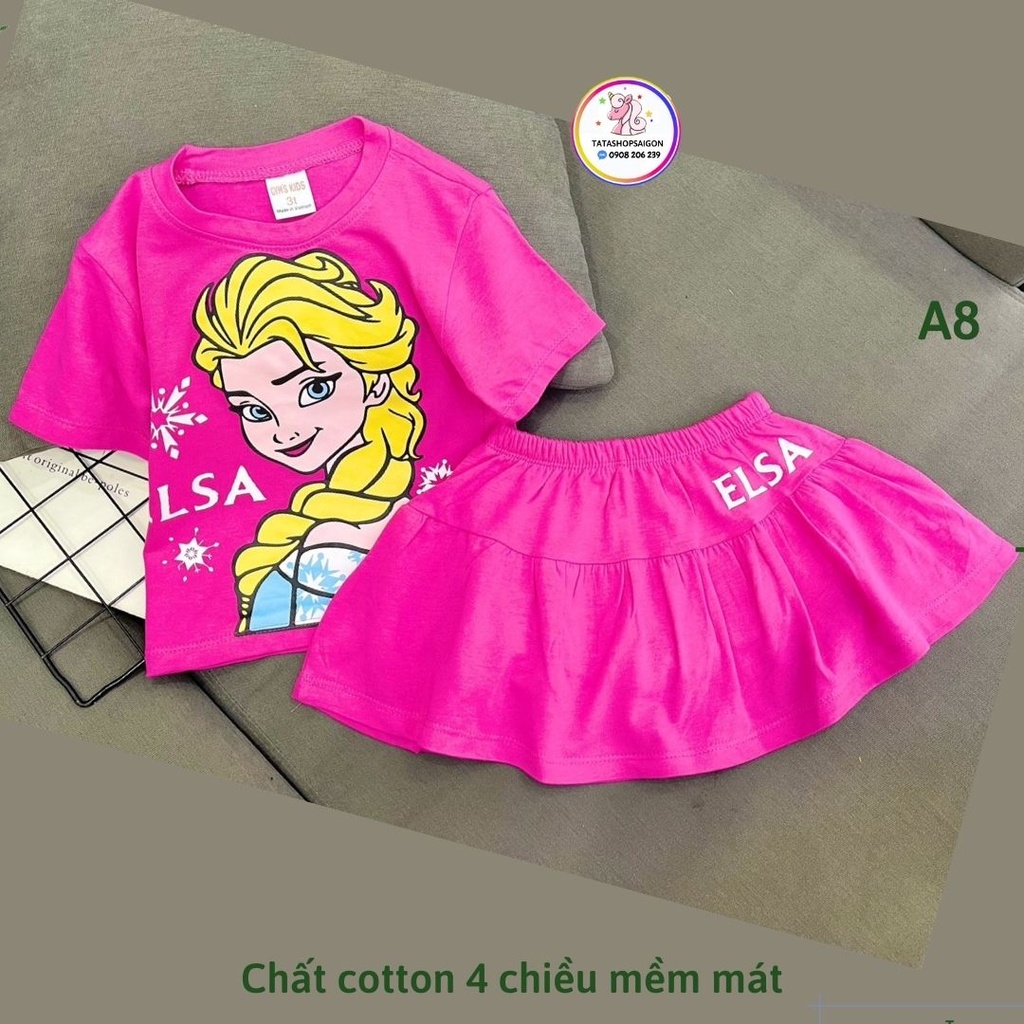 A8 Set bộ váy cho bé gái size đại thun cotton mềm mát 22 đến 40kg