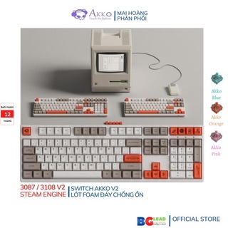 [Chính hãng] Bàn phím cơ AKKO 3108|3087 v2 Steam Engine Keycap Việt Nam| Foam tiêu âm chống ồn (Blue|Orange|Pink V2)