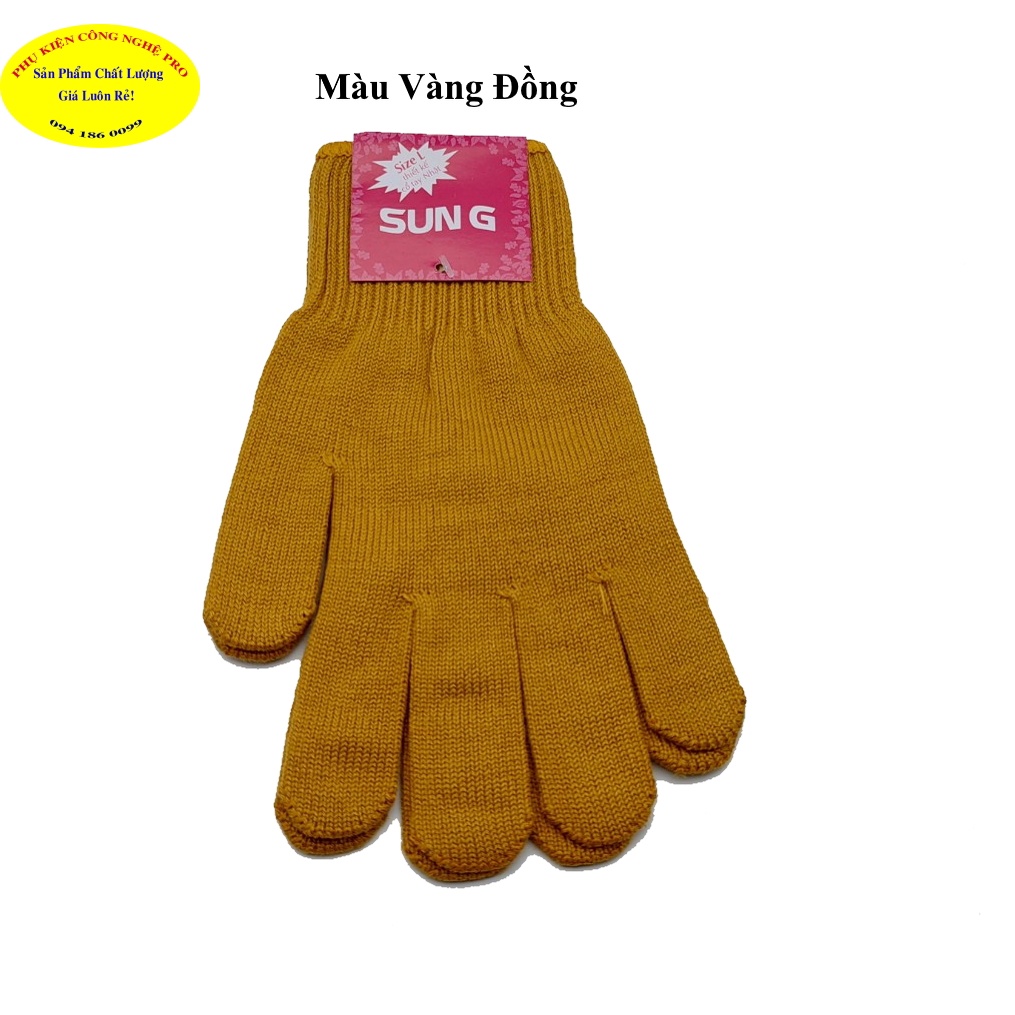 Găng tay len Bao tay len cho Nam Bít ngón SUN G Motor Size L Giữ ấm Chống nắng Chống bụi Bảo vệ da tay Sản xuất tại VN