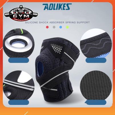 Đai bó gối thể thao - Đai bó gối tập gym AOLIKES ,Bó gối silicon dây chéo hàng cao cấp chính hãng BG-555
