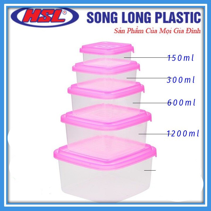 Bộ 5 hộp đựng thực phẩm Song Long 2812