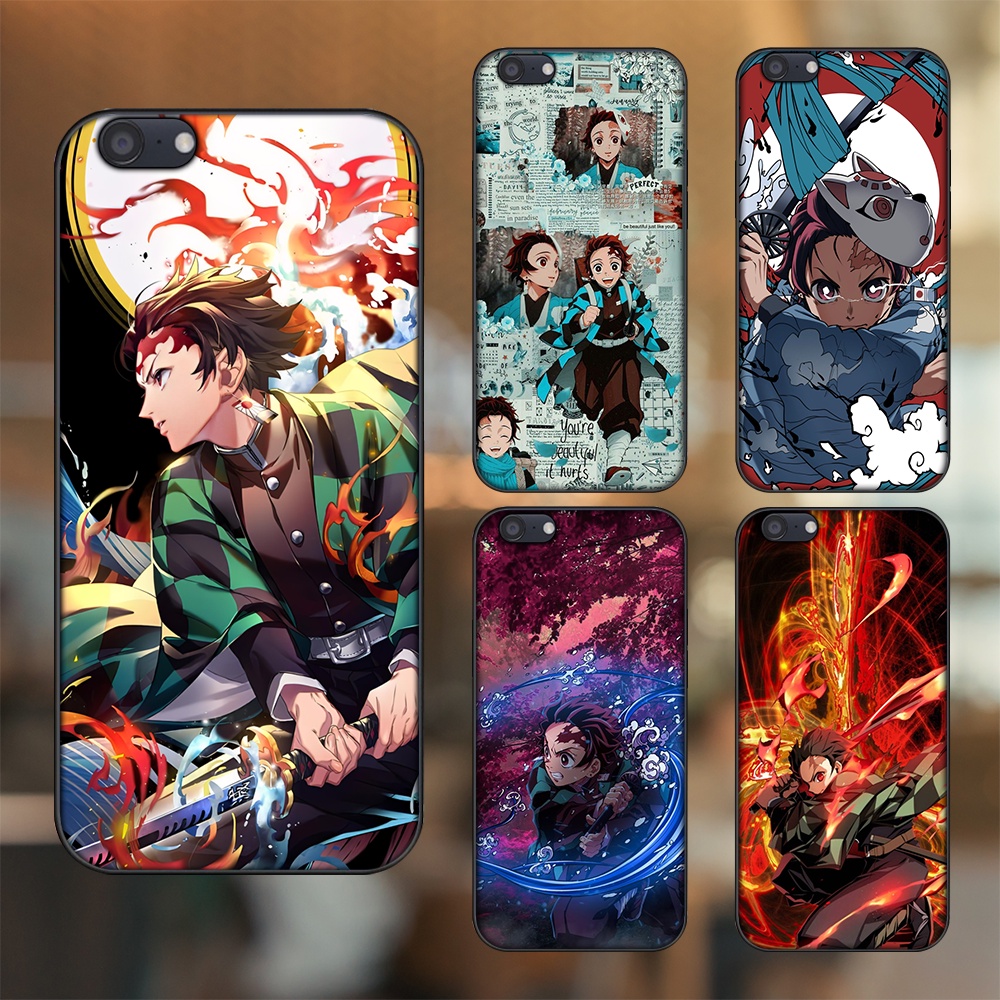 Ốp lưng Oppo A71 viền đen in hình Tanjiro Kimetsu No Yaiba
