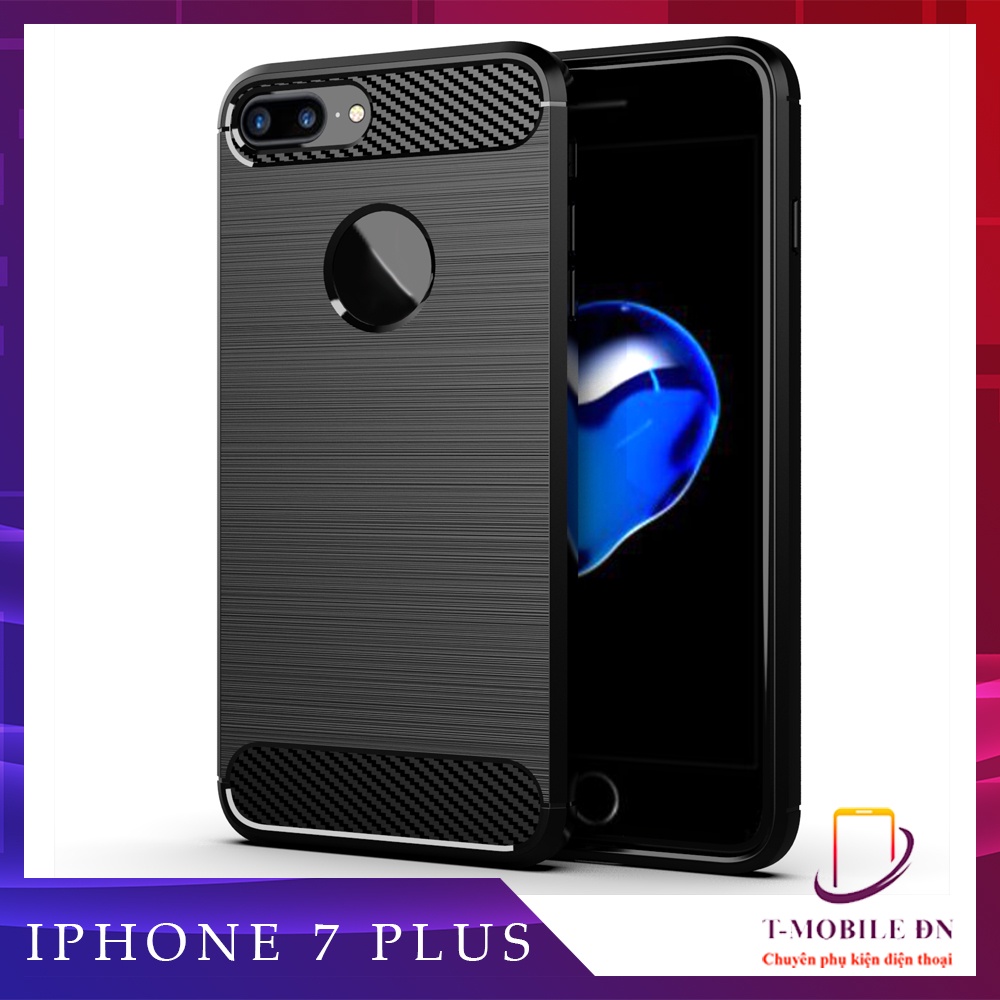 Ốp lưng iPhone 7 Plus 8 Plus, 🔥FREESHIP🔥 Ốp dẻo Carbon phay xước chống sốc chống vân tay cho iPhone 7 Plus 8 Plus