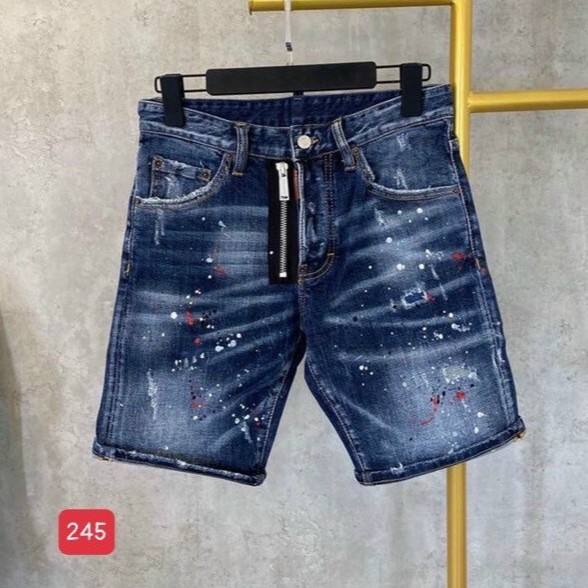 Quần short jean nam màu xám xước chất bò - quần short ngắn nam co giãn thời trang cao cấp Luty_shop90 ms300