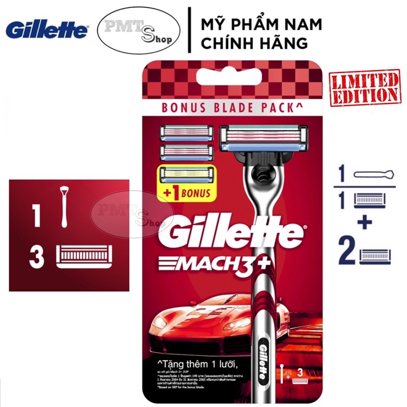 Dao cạo râu 3 Lưỡi Gillette Mach3 Red , Mach3+ , Mach 3 Basic thay lưỡi