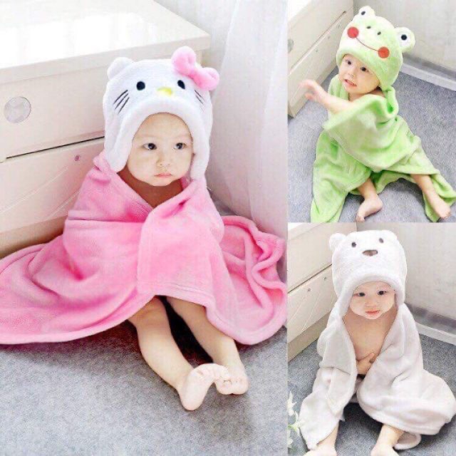 Choàng ủ thú lông nhung cho bé