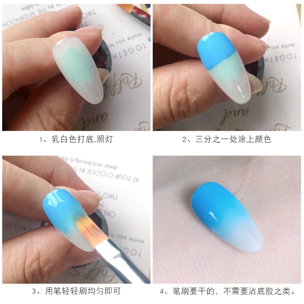 Cọ Omber Lông Thưa Cán Pha Lê Đá Hồng Vẽ Móng