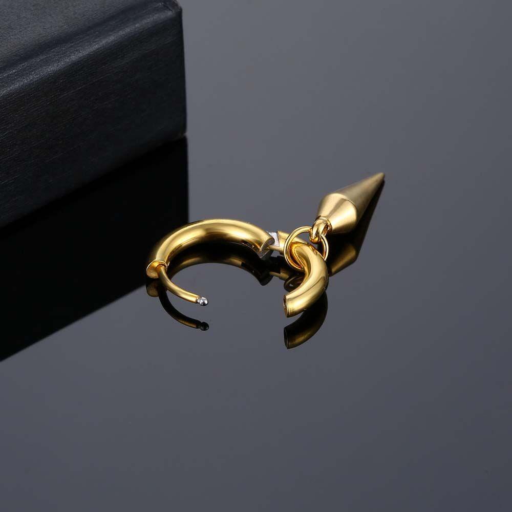 Khuyên Tai Tròn VANES1 Bằng Thép Không Gỉ Phong Cách Gothic Hàn Quốc