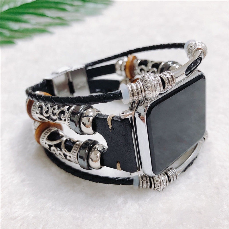 Dây đeo đồng hồ kiểu dáng cổ điển thích hợp cho Iwatch Series 7 / 6 / 5 / 4 / 3 /SE 38mm 40mm 41mm 42mm 44mm 45mm