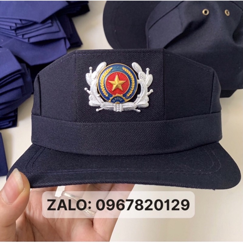 Nón đồng bảo vệ xanh đen kèm sao thuông tư cũ