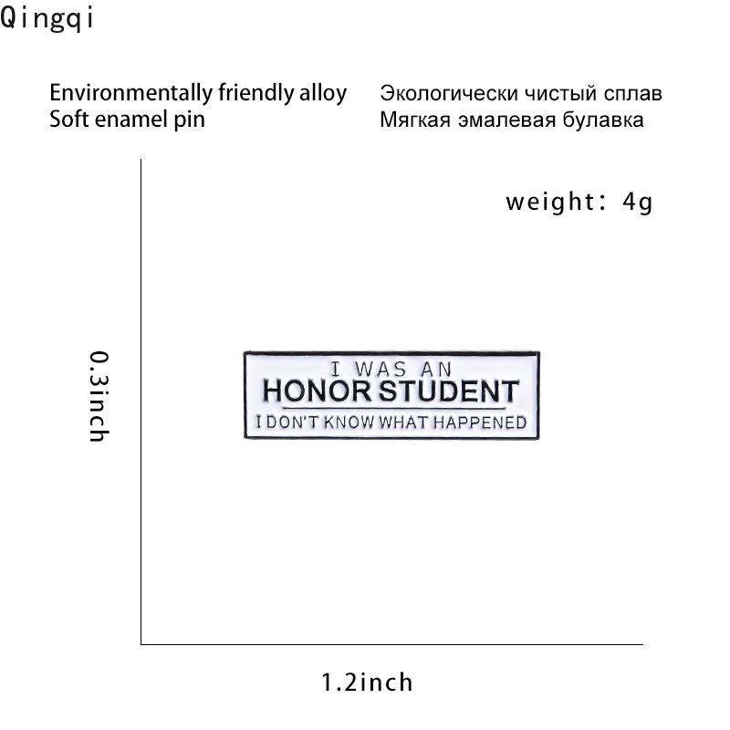 Trâm cài áo Miss Zoe in chữ I Was An Honor cá tính