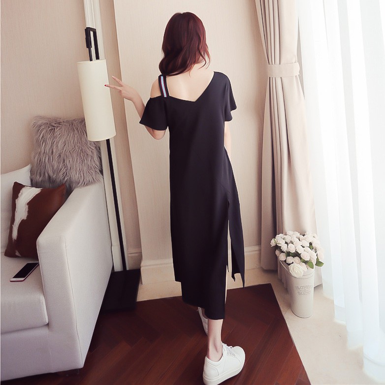 Đầm Midi Cổ Chữ V Tay Ngắn Xẻ Tà Plus Size C0215