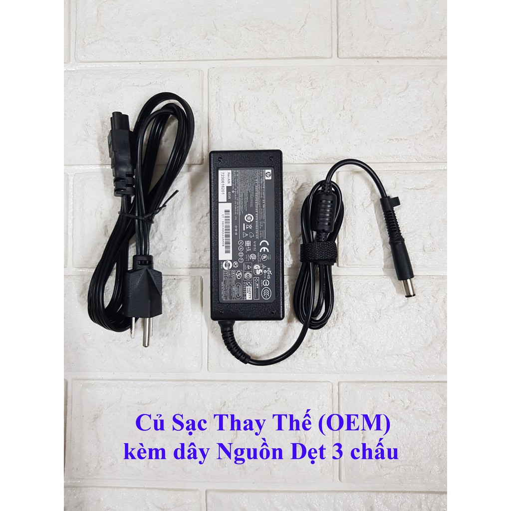 Sạc Laptop HP chân kim to 18.5V - 3.5A (Adapter HP tròn to) kèm dây nguồn