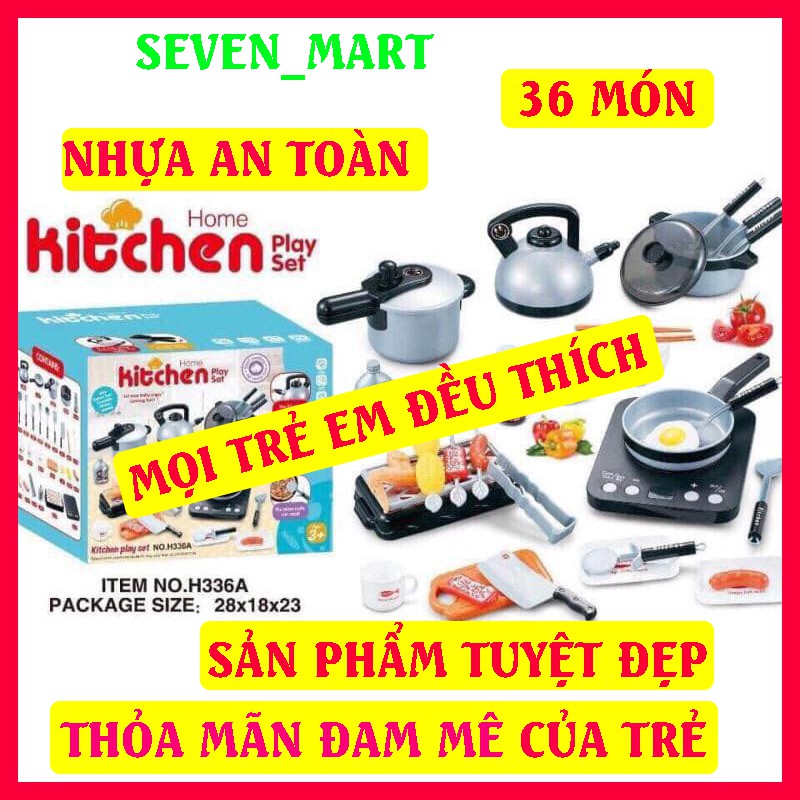 Bộ Đồ Chơi Trẻ Em Nấu Ăn 36 Món Kichen Bằng Nhựa An Toàn- Seven_mart