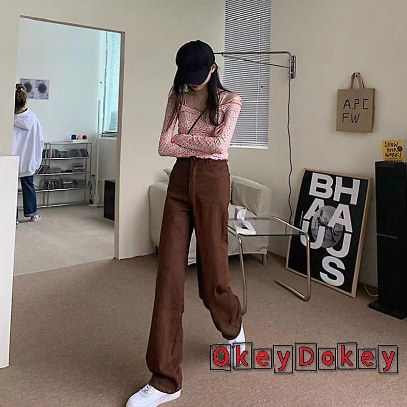 Quần ống rộng lưng cao phong cách cổ điển thời trang cho nữ