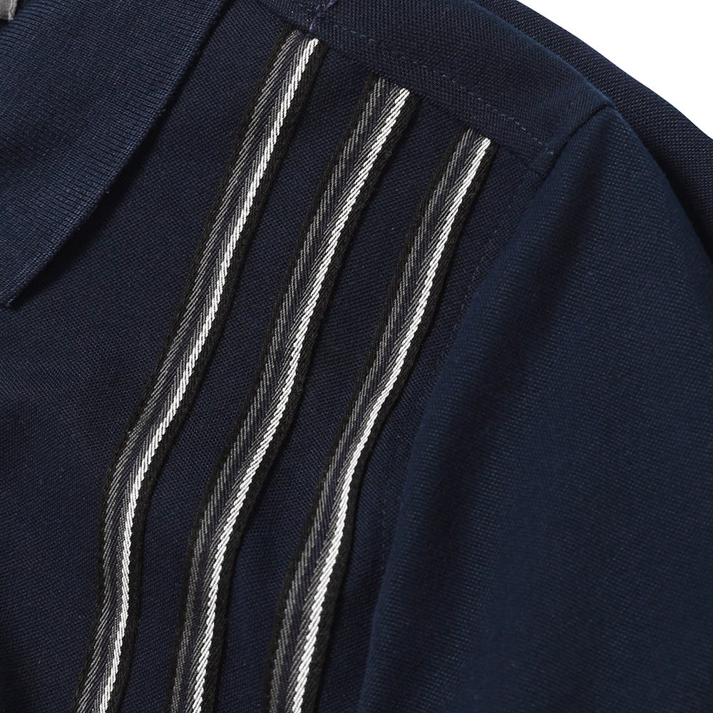 Áo Polo Ngực Phối Sọc, Màu Xanh Navy, Chất Liệu Cotton Thoáng Khí, Form Slimfit - CEFFYLO