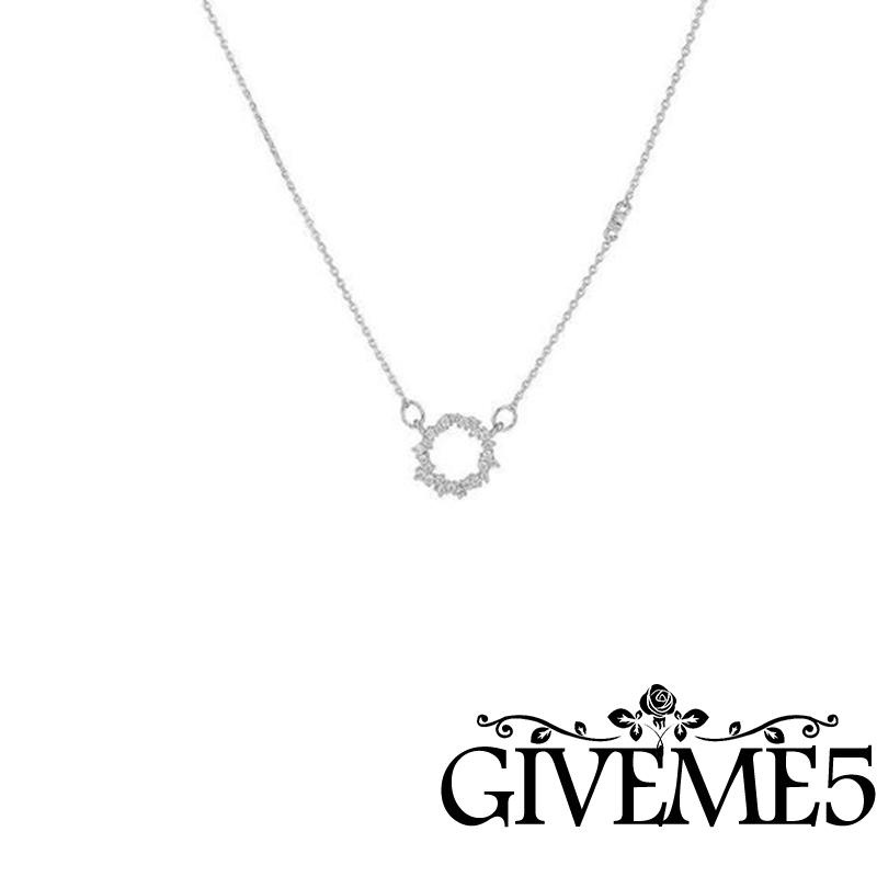 Vòng cổ mặt hình tròn đính đá thời trang nữ