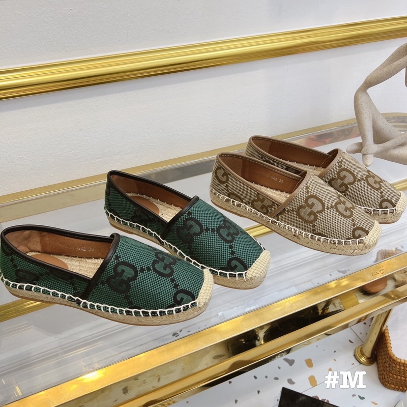 Giày slipon gucci trơn viền da đế cói