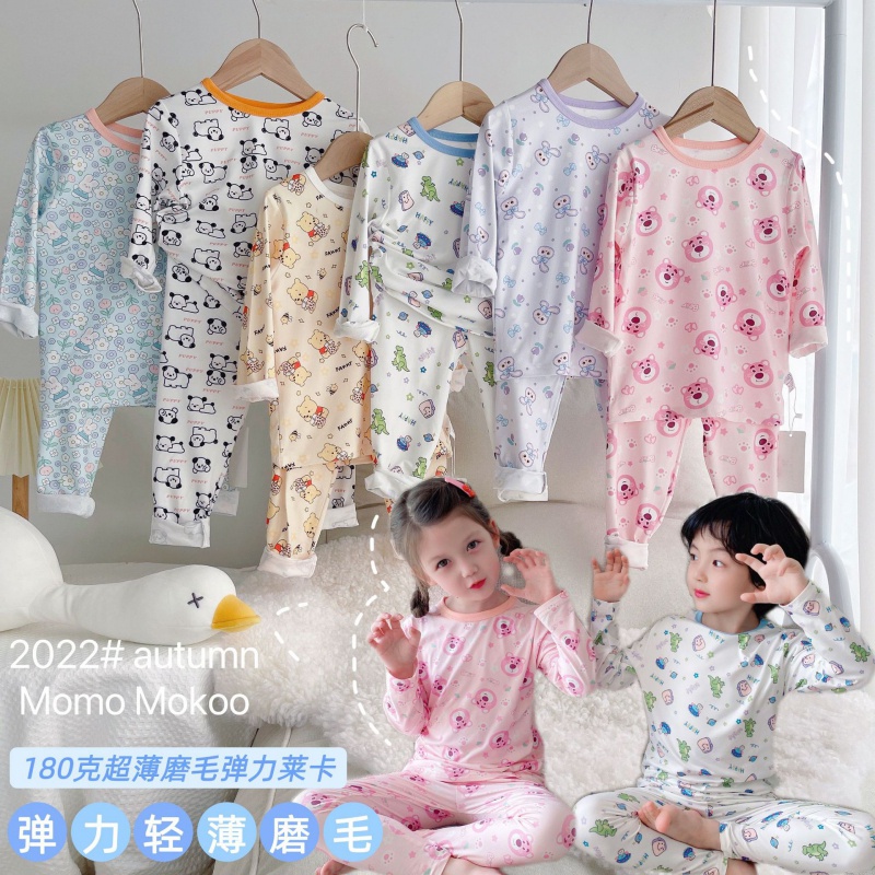 Bộ Đồ Ngủ Áo Tay Dài + Quần Dài In Họa Tiết Hoạt Hình Thời Trang Xuân Thu Cho Bé