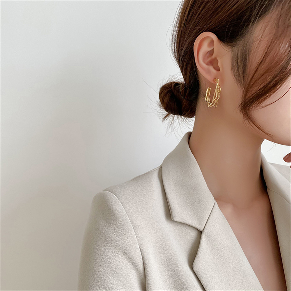 Đôi khuyên tai chốt bạc s925 thiết kế độc đáo thời trang cho nữ Yanqueens Đồ trang sức Quà tặng
