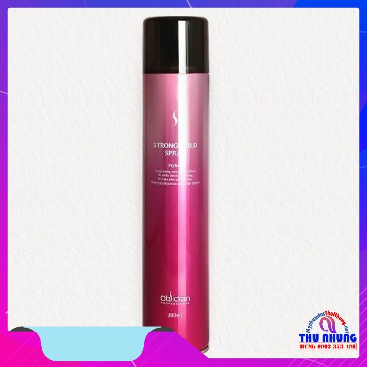 Gôm xịt tóc Obsidian Strong Hold Spray hồng 300ml (KOREA)