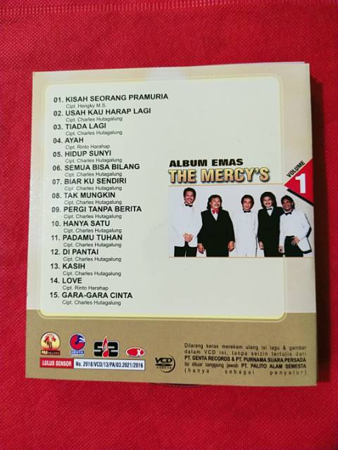 Đĩa Cd Những Bài Nhạc Karaoke The Mercys Vol 1